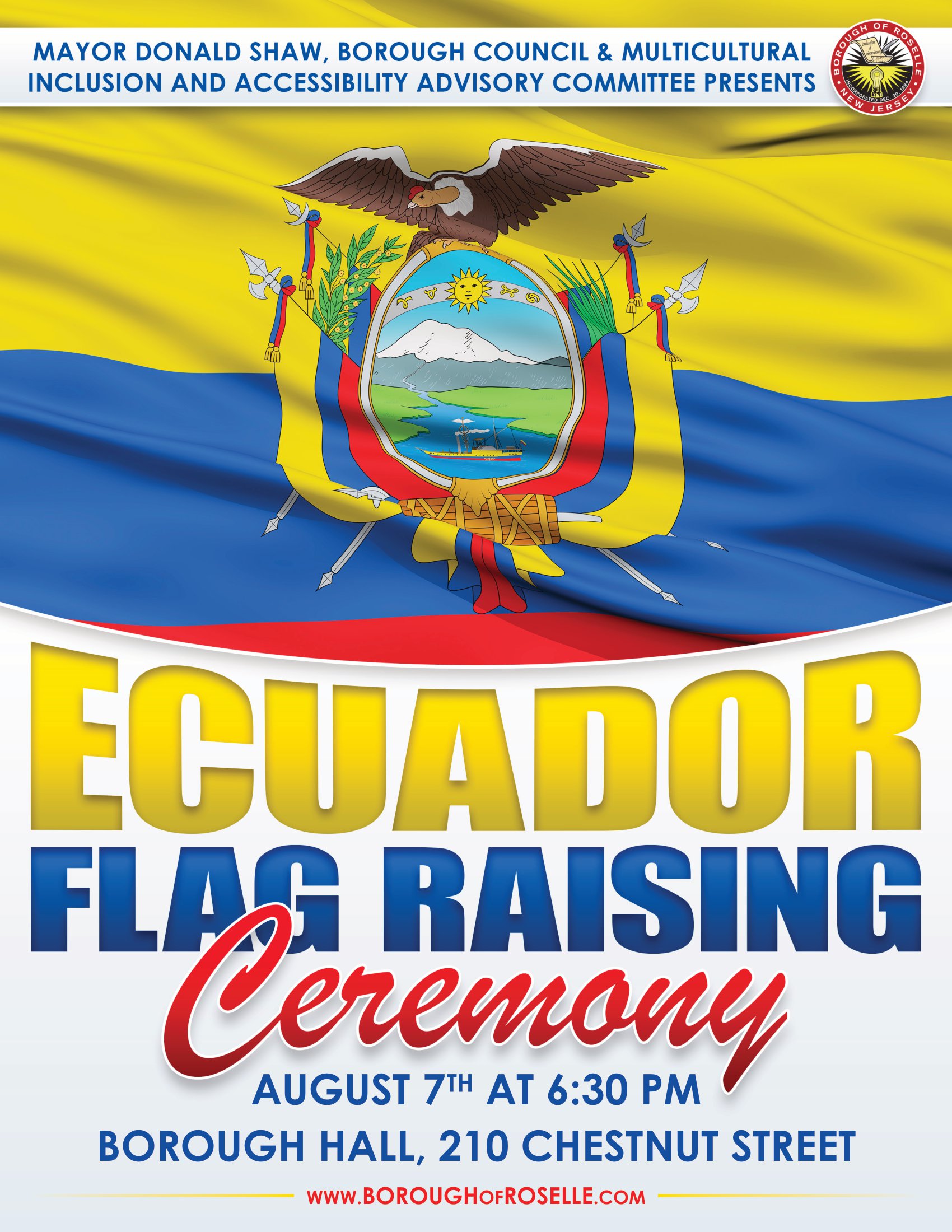 Ecuadorian Flag Raising flyer v4